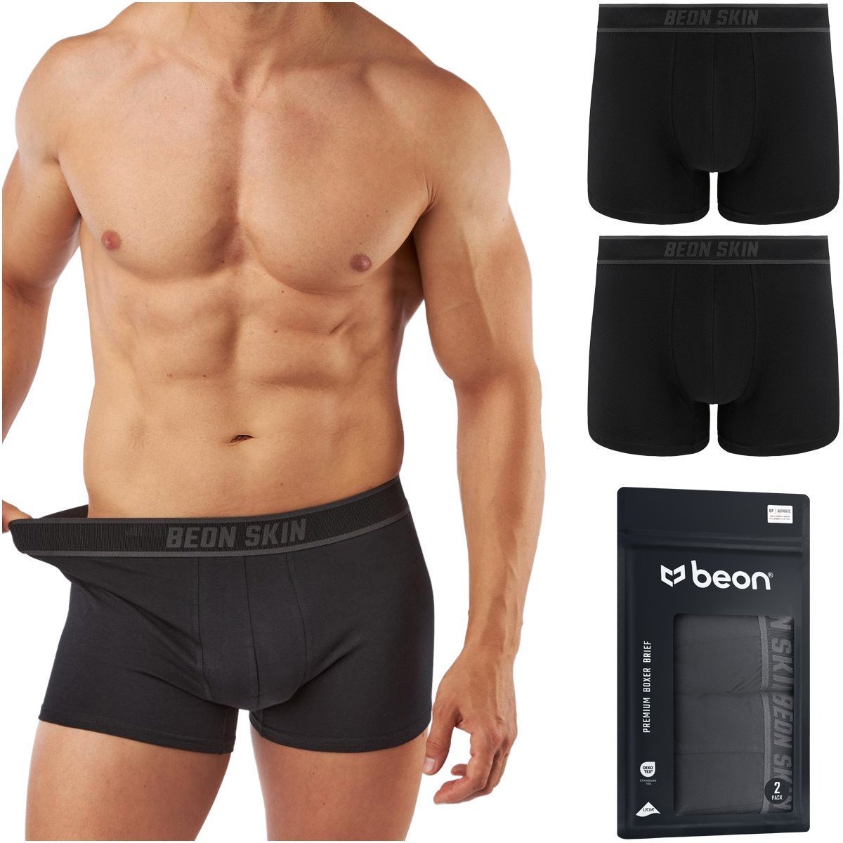 Bokserki męskie Beon MB-G11 Coal Black 2x XL