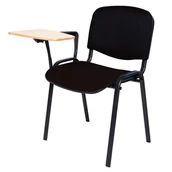 Fotele i krzesła biurowe - Krzesło konferencyjne stelaż czarny z pulpitem ze sklejki ISO Nowy Styl - miniaturka - grafika 1