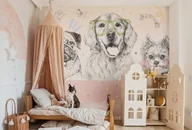 Tapety - Doggies Rainbow Tapeta dziecięca z Pieskami - miniaturka - grafika 1