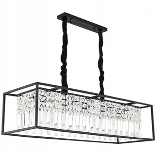 Lampa Wisząca Kryształowa Czarna 4xE27 Nowoczesna - Lampy sufitowe - miniaturka - grafika 1