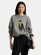 Bluzy damskie - Polo Ralph Lauren Bluza 211A87104001 Szary Relaxed Fit - miniaturka - grafika 1