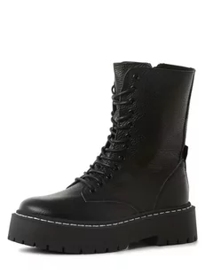 Steve Madden - Skórzane kozaki damskie  Olly, czarny - Botki damskie - miniaturka - grafika 1