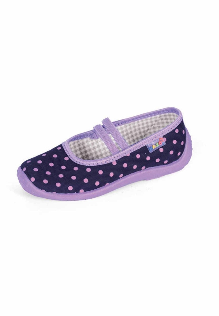 Kapcie dziewczęce w groszki granatowe/Nazo