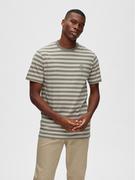 Koszulki męskie - Selected Homme T-Shirt 16088527 Zielony Regular Fit - miniaturka - grafika 1