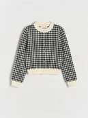 Swetry dla dziewczynek - Reserved - Kardigan w pepitkę - wielobarwny - miniaturka - grafika 1