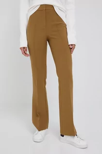 Spodnie damskie - Y.A.S spodnie damskie kolor zielony szerokie high waist - grafika 1