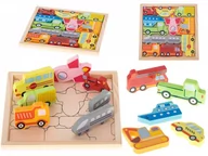 Układanki dla dzieci - Układanka drewniana dopasuj kształty pojazdy - miniaturka - grafika 1