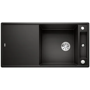 Blanco Zlew AXIA III XL 6S Czarny odwracalny korek auto. InFino deska szkło białe 525857 - Zlewozmywaki - miniaturka - grafika 1