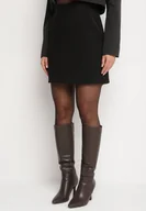 Spódnice - Czarna Klasyczna Spódnica z Wiskozą Velezi - miniaturka - grafika 1