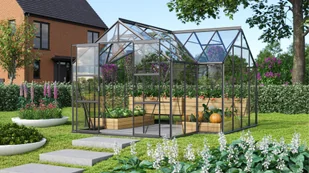 VITAVIA szklarnia ogrodowa Sirius 13000, zielona - (13 m2; 3,84 x 3,84 m) szkło hartowane + baza - Szklarnie ogrodowe - miniaturka - grafika 9