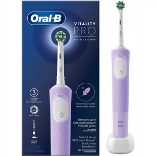 Braun Oral-B Vitality Pro Protect XClean 2szt. Fioletowo-czarny - Szczoteczki elektryczne - miniaturka - grafika 3