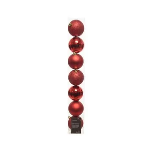 Bombki plastikowe mix 8 cm czerwone - Bombki - miniaturka - grafika 1