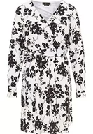 Sukienki - faina Sukienka midi z nadrukiem kwiatowym damska 19223064, biały czarny, L - miniaturka - grafika 1