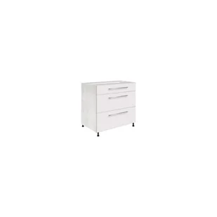 Szafka Dolna Stojąca 3 Szuflady 80 cm CRE-22D Creativa Fadome Biały Połysk, Sosna Andersen, Lux, h 10cm - Szafki kuchenne - miniaturka - grafika 1