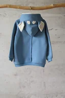Bluzy dla chłopców - Bluza z kapturem z uszami jelonka dla dziecka błękitna - miniaturka - grafika 1