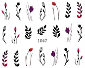 Sztuczne paznokcie i akcesoria - Naklejki wodne na paznokcie KWIATY - nr 1047 - miniaturka - grafika 1