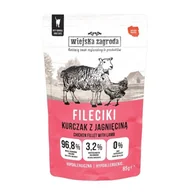 Mokra karma dla kotów - Wiejska Zagroda Karma mokra dla kota Fileciki Kurczak z jagnięciną (dorosły) 85g (12 szt/op) - miniaturka - grafika 1