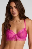Biustonosze - Hunkemöller Nieusztywniany biustonosz z fiszbinami Prina Różowy - miniaturka - grafika 1