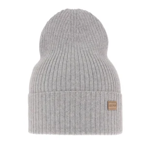 Czapka damska wiosenno - zimowa 100% wełniana merino Sophie - Szara - Czapki damskie - miniaturka - grafika 1