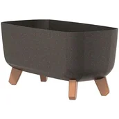 Donice - Doniczka PROSPERPLAST Gracia Case Eco Wood 39 x 19.5 cm Brązowy - miniaturka - grafika 1