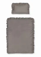 Pościel dla dzieci - Pościel 100x135 szara ciemna dziecięca jednobarwna z falbanką Mayamoo - miniaturka - grafika 1