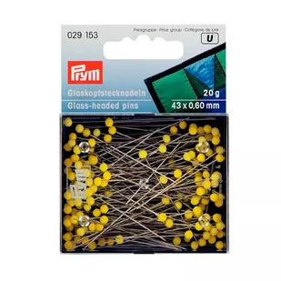 Szpilki Prym stalowe niklowane ze szklanymi łebkami - 4,3 cm - Akcesoria i części do maszyn do szycia - miniaturka - grafika 1