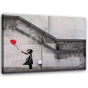 Feeby Obraz na płótnie, Mural Banksy Dziewczynka z balonikiem 90x60cm - Obrazy i zdjęcia Feeby Obraz na płótnie, Mural Banksy Dziewczynka z balonikiem 90x60cm - Obrazy i zdjęcia - miniaturka - grafika 1