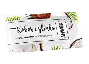 Anwen Anwen Kokos i Glinka maska do włosów niskoporowatych saszetka 10ml - Maski do włosów - miniaturka - grafika 2