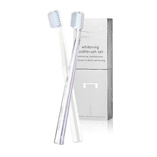 swiss smile swiss smile Whitening zestaw 1szt Medium-Soft Toothbrush White + 1szt Medium-Soft Toothbrush Transparent unisex - Szczoteczki do zębów - miniaturka - grafika 1