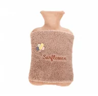 Termofory - Pluszowy Termofor Na Wodę, Termofor W Sweterku 2L - Brudny Róż, Słonecznik - miniaturka - grafika 1