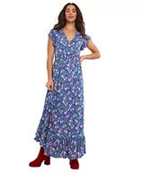 Sukienki - Joe Browns Damska sukienka Midaxi z kwiatowym marszczeniem w talii trzepoczące rękawy owijana z przodu, wielokolorowa, 10, multi, 36 - miniaturka - grafika 1