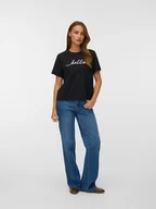 Koszulki i topy damskie - Vero Moda Koszulka w kolorze czarnym - miniaturka - grafika 1
