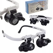 Mikroskopy i lupy - LUPA OKULAROWA Z PODŚWIETLENIEM LED DO 23X REGULOWANA BIALA - miniaturka - grafika 1