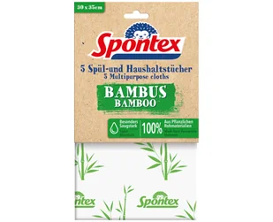 Spontex 19900210 ściereczka czyszcząca Włókna bambusowe Zielony, Biały 5 szt. - Ściereczki, gąbki, czyściki - miniaturka - grafika 1