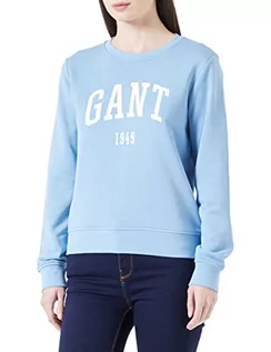 Bluzy damskie - GANT Damska bluza z logo C, Neck Sweat, Gentle Blue, standardowa, Gentle Blue, XXL - grafika 1