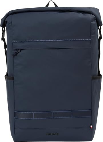 TOMMY HILFIGER Męski plecak w jednolitym kolorze AM0AM13216, niebieski (Space Blue), OS, Niebieski (Space Blue), rozmiar uniwersalny