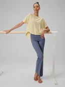 Koszulki sportowe damskie - 4F Koszulka do jogi regular szybkoschnąca damska - żółta XS - miniaturka - grafika 1