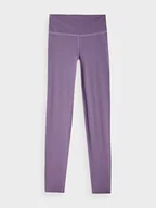 Spodnie sportowe damskie - Damskie legginsy treningowe 4F 4FWAW24TFTIF30 - fioletowe - miniaturka - grafika 1