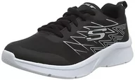 Buty dla chłopców - Skechers Trampki chłopięce Microspec Quick Sprint, Czarna tkanina czarna srebrna wykończenie, 37.5 EU - miniaturka - grafika 1