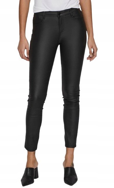 VILA SPODNIE DAMSKIE CZARNE RURKI CASUAL M 6BA