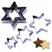 Formy do ciast - Foremki Do Ciastek Wykrawacz Gwiazdki Forma Do Smażenia Jajek Stalowa 3El - miniaturka - grafika 1