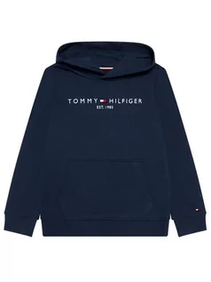 Bluzy dla chłopców - Tommy Hilfiger Bluza Essential Hoodie KS0KS00213 Granatowy Regular Fit - grafika 1