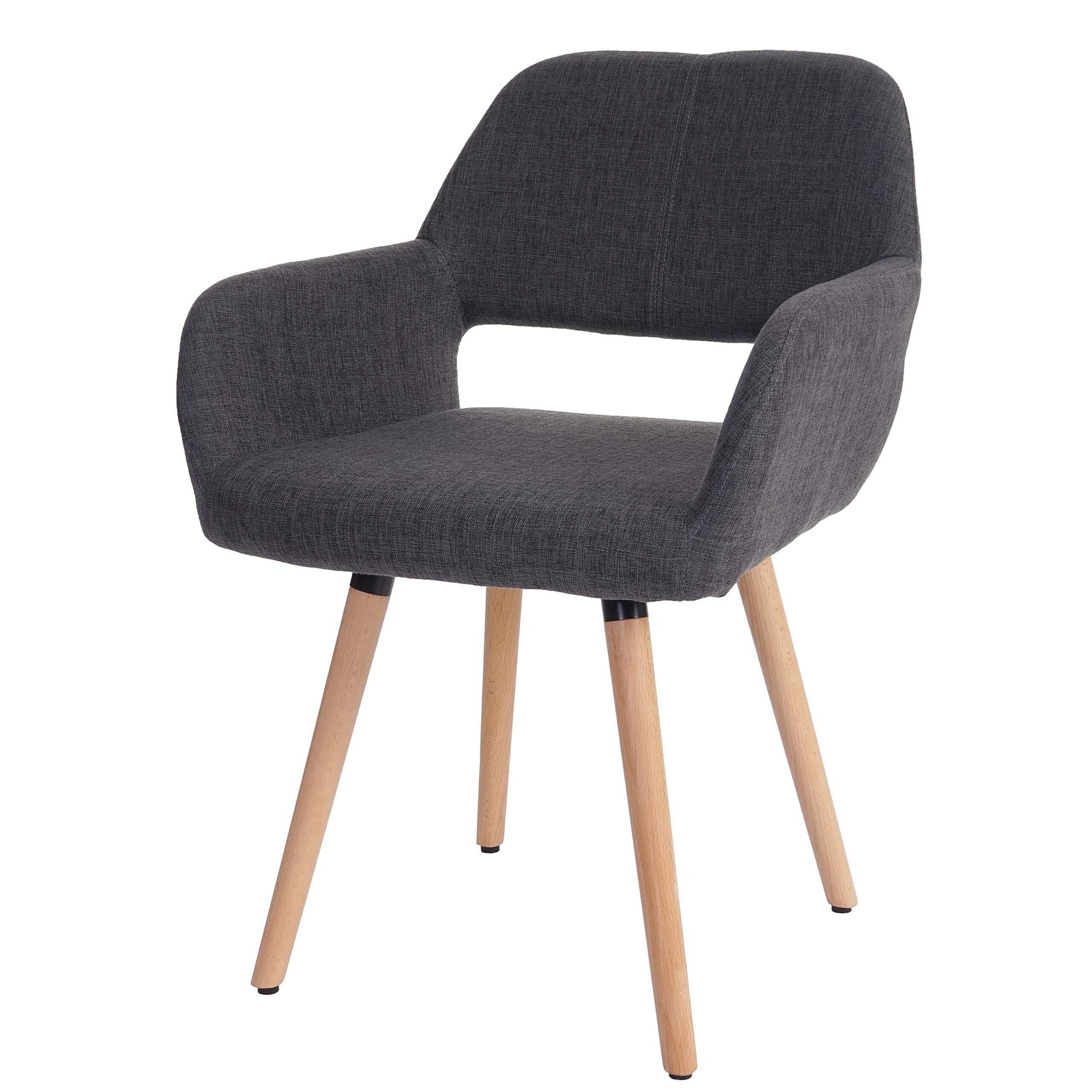 Krzesło do jadalni HWC-A50 II, krzesło kuchenne, design retro 50s ~ tkanina, szary, jasne nogi