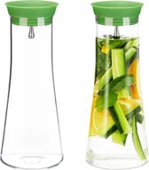 Karafki - relaxdays 2 x szklana karafka 1l cylindryczna - miniaturka - grafika 1