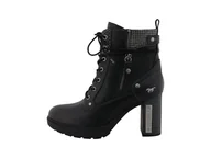 Botki damskie - Mustang Damskie sztyblety 15M0142001, czarne, 40 EU, czarny, 40 EU - miniaturka - grafika 1