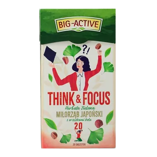 Big-Active Think & Focus Herbata zielona miłorząb japoński z orzeszkami kola 30 g (20 x 1,5 g) - Herbata - miniaturka - grafika 1