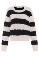 Swetry damskie - Libbi Damski sweter z dzianiny WOLLBIAŁY CZARNY M/L, wełniany biały czarny, M - miniaturka - grafika 1