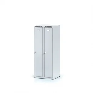 Alfa 3 Metalowa szafka ubraniowa obniżona, szare drzwi, zamek obrotowy 1261603 - Szafki BHP - miniaturka - grafika 1