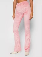 Spodnie damskie - Guess Spodnie materiałowe W1BA63 WE5Y0 Różowy Flare Fit - miniaturka - grafika 1