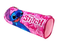 Piórniki - Różowy piórnik tuba Disney Stitch 22 x 8 cm - miniaturka - grafika 1